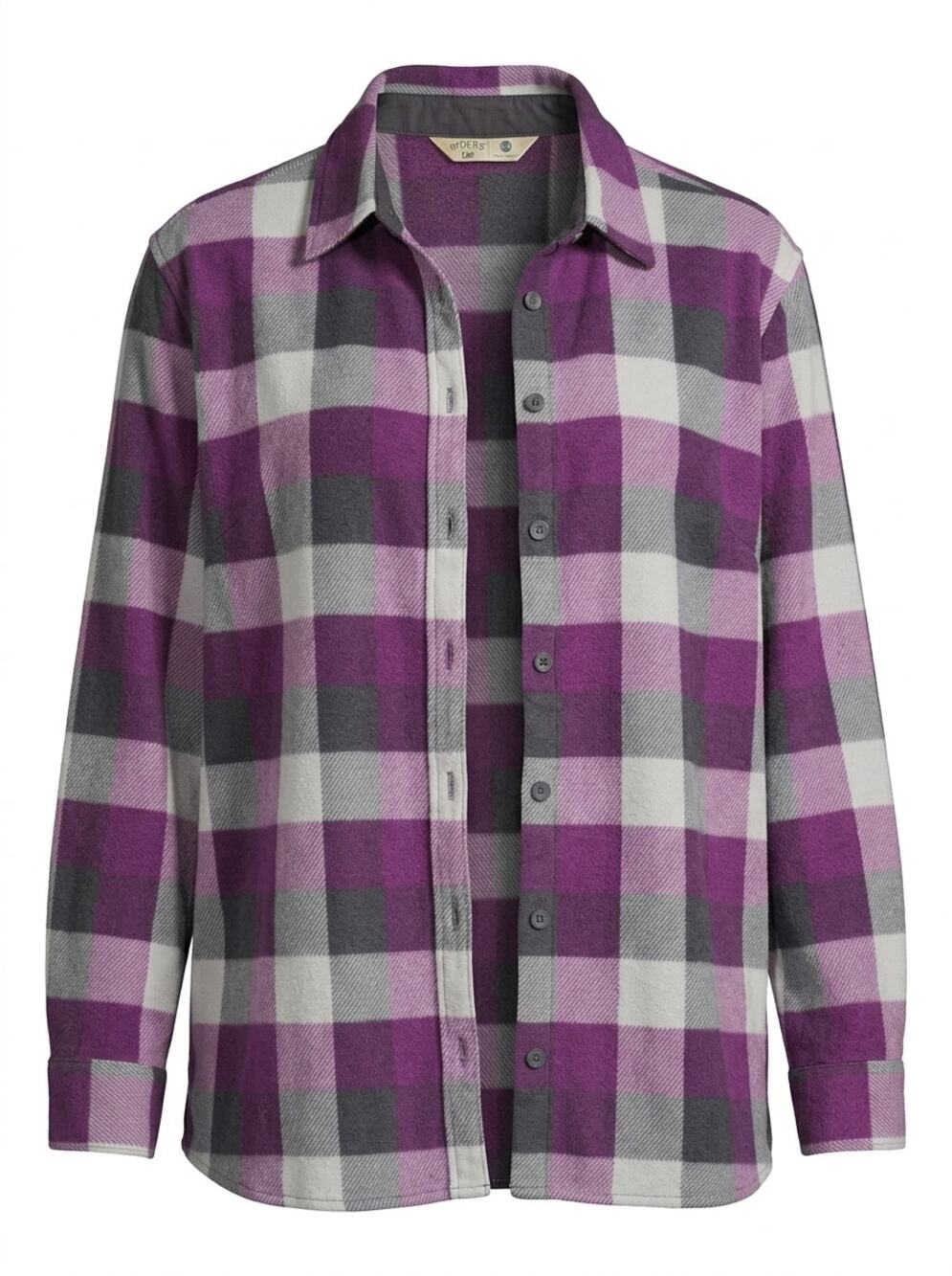 Riders by Lee Purple Plaid Fleece Button-Up Shirt Women Size XXL